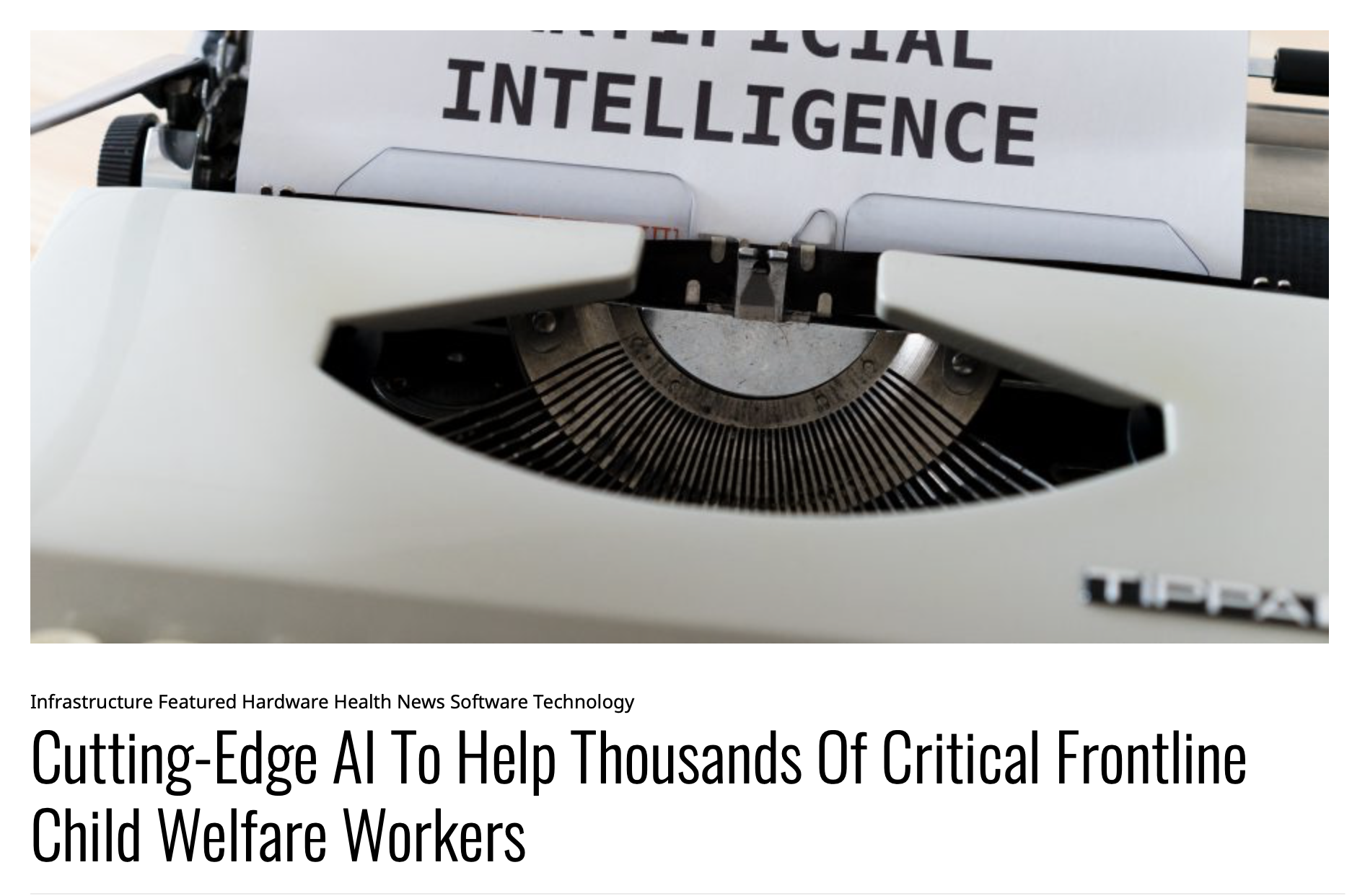 Cutting-Edge AI To Help Thousands Of Critical Frontline Child Welfare Workers
